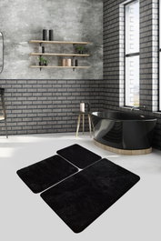 Mijölnir Havai - Juego de alfombras de baño acrílicas de 3 piezas - Negro